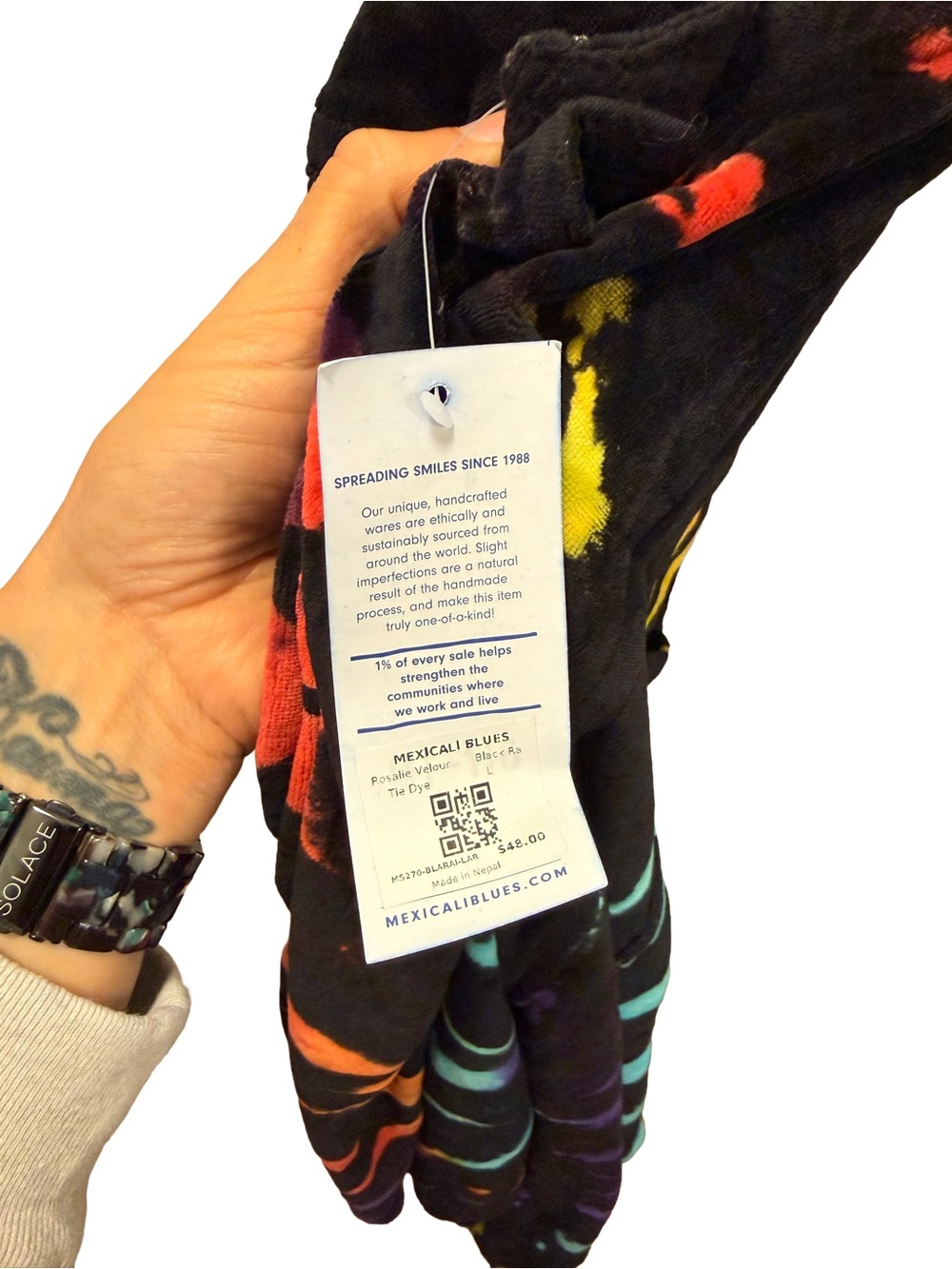 Mexicali Blues Rosalie Velour Tie Dye Overalls - NWT Size L - Picture 6 of 13